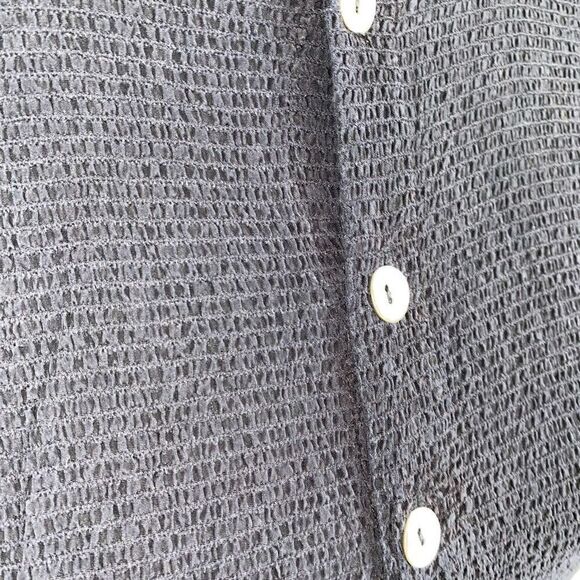 Private editions by Chico’s women 0 buttondown blouse Longsleeve black textured - Picture 4 of 10